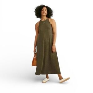 Madewell Olive Green Knit Cami Midi Dress size xs